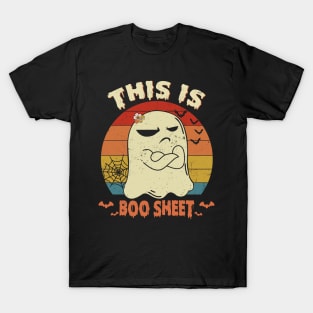 This Is Boo Sheet Ghost Retro Halloween Costume Men Women Shirt T-Shirt
